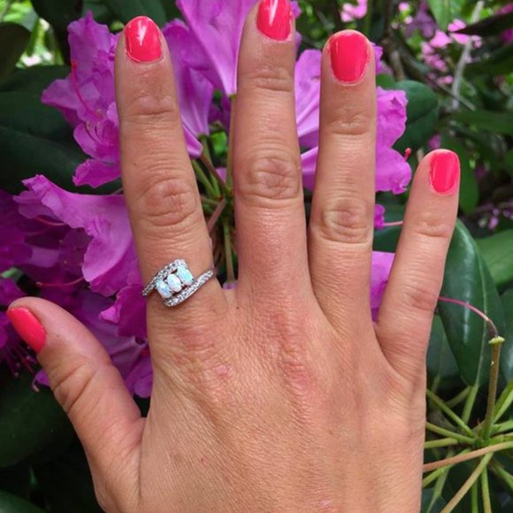 Opal Ring, size 7, 925 Sterling Silver Charmed Aroma - Picture 6 of 6